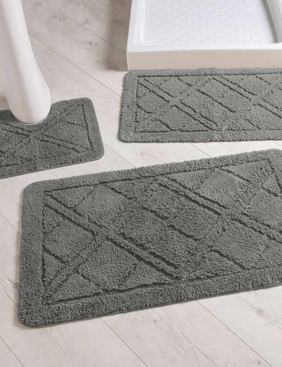 Badtapijtje met ruitjesmotief (grijs) Badtapijtje met ruitjesmotief (grijs)